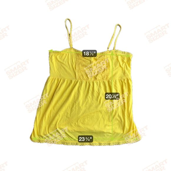 Arizona Henley Tank Top Womens Size XL Empire‎ Waist Smocked Lace Eyelet Y2K Vtg - Picture 2 of 7